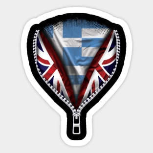 Greek Flag  Greece Flag zipped British Flag - Gift for Greek From Greece Sticker